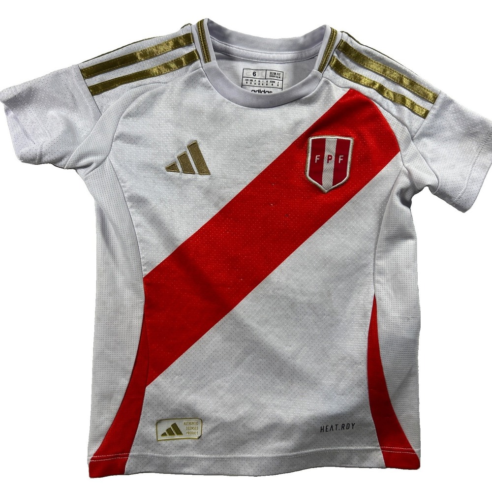 Adidas Peru 2024 Home Soccer Jersey. Size Youth Size 6